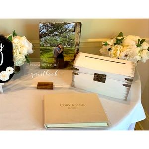 His & Hers Wedding White Rustic Card Box